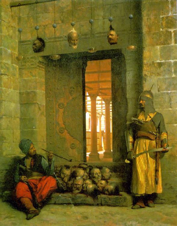 Jean Leon Gerome Heads of the Rebel Beys at the Mosque of El Hasanein France oil painting art